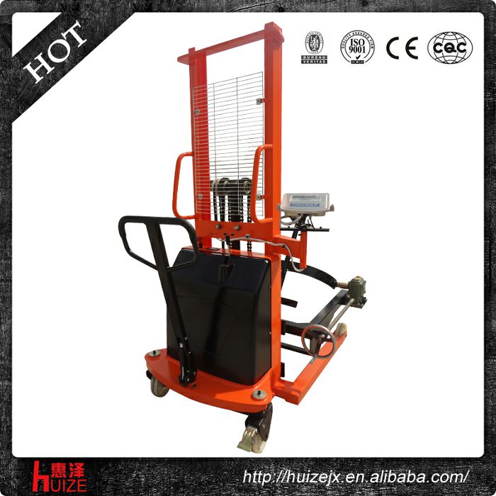 半電動(dòng)稱(chēng)重油桶車(chē)（夾鐵桶，手搖翻轉倒料）