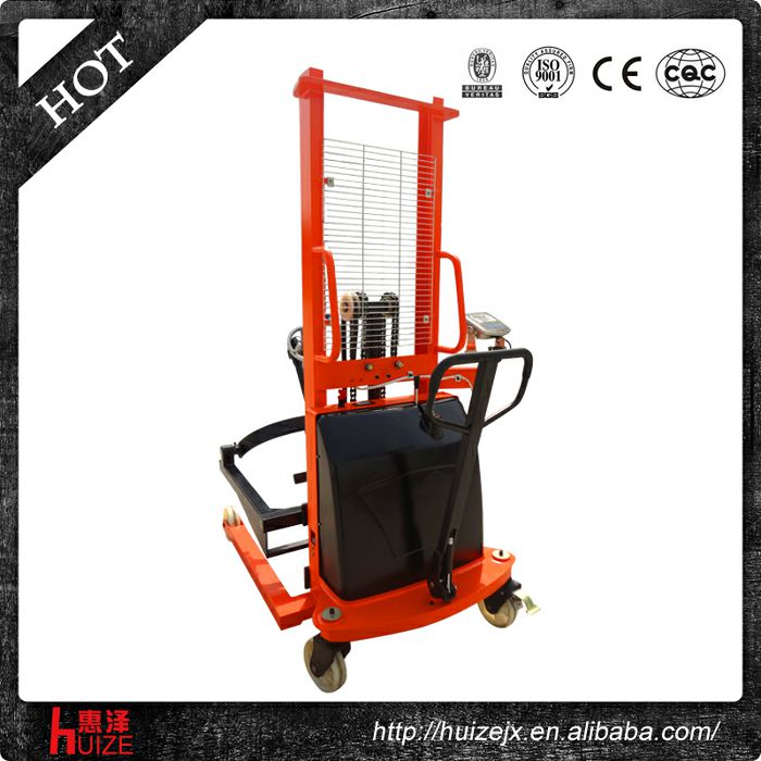半電動(dòng)稱(chēng)重油桶車(chē)（夾鐵桶，手搖翻轉倒料）